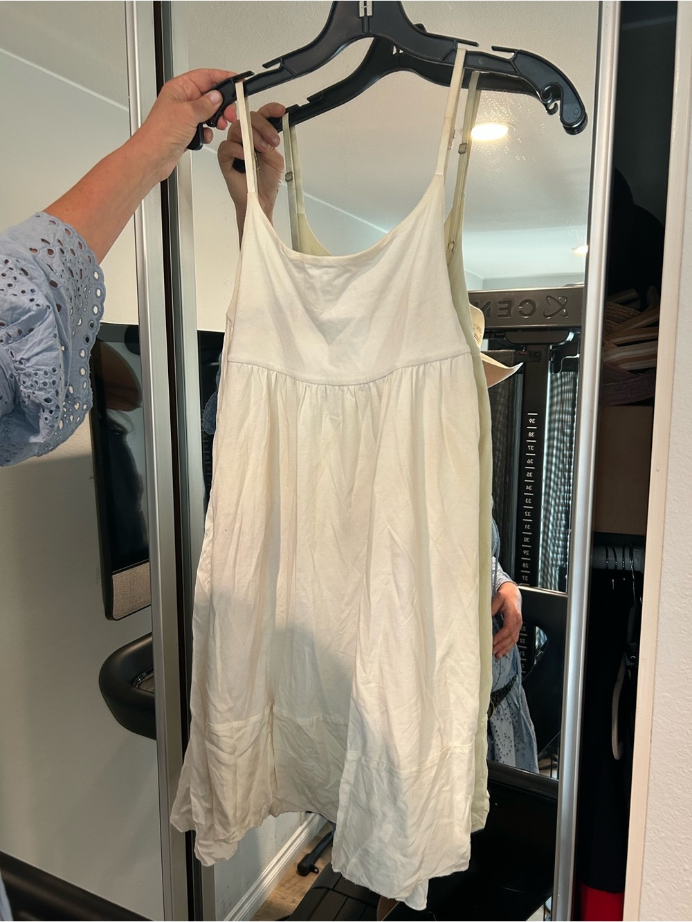 Theory White Cotton Spaghetti-Strap Camisole Dress
